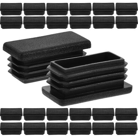 100 almohadillas de fieltro de goma rellenas de tubo para mesas y sillas, fundas para patas, protectores de suelo, color negro. (1/5)