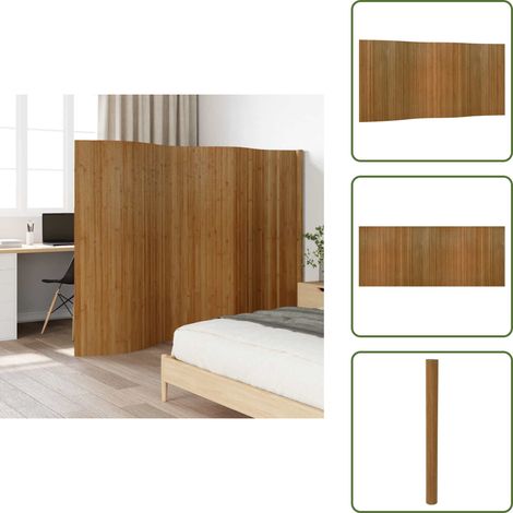 The Living Store Paravent Braun 165x400 cm Bambus - Bambus Raumteiler - Naturholz Raumtrenner - Paravent - Wohnraumgestaltung - Zimmerdeko (1/5)