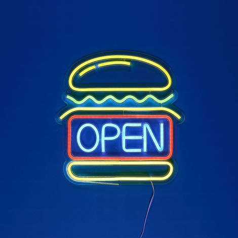 Lampe LED - HOME DECO FACTORY - Burger - Effet Néon - Multicolore (1/3)