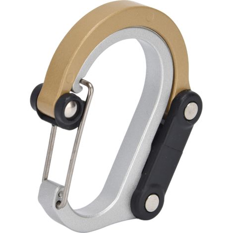 Mousqueton D en Alliage d'Aluminium Multifonction pour Poussette, Randonnée et Camping - Doré (1/5)