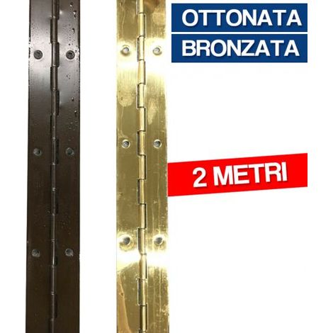 CERNIERA AL METRO PER MOBILI BRONZATA O OTTONATA CON PASSO CORTO MT 2 (13623V) OTTONATA (13623) (1/2)