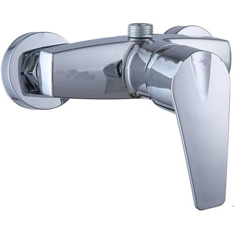 Robinet de douche mural en alliage de zinc avec jet d'eau ascendant - Mélange eau chaude/eau froide, argent (1/4)