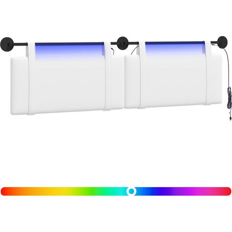 Hängendes Kopfteil Mit LED Licht Weiß Stoff vidaXL