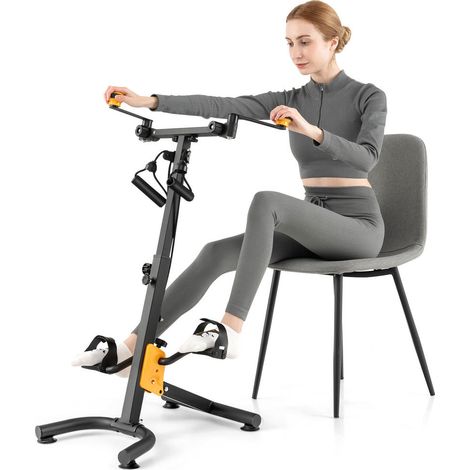 4 modes, pédalier d'exercice pliable à résistance réglable, entraînement à domicile pour seniors et rééducation (1/5)