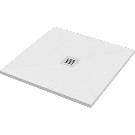 Piatto doccia 80x80 Marmo Resina Slim H2,8 Ardesia Effetto Bianco