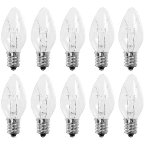 Ampoules de rechange E12 à lumière chaude pour usage domestique, lot de 10 ampoules électriques C7-AquaForge (1/5)