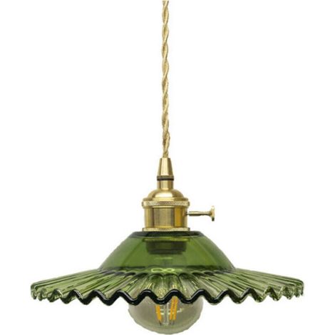 E27 Industrielle Vintage Verre Suspensions Luminaire Retro Plafonnier Luminaire Verre Retro Suspensions Luminaires Industrielle Eclairage de Plafond Suspensions Plafonniers Luminaire(Verre vert sans s (1/5)