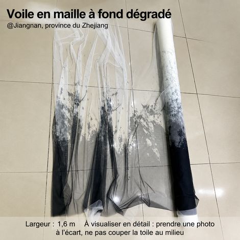Tissu Voilage Mousseline Dégradé Effet Lavis Draperie Scène Mariage Noir 100 × 160 × 0,1 cm 60 g – Livraison gratuite (1/4)