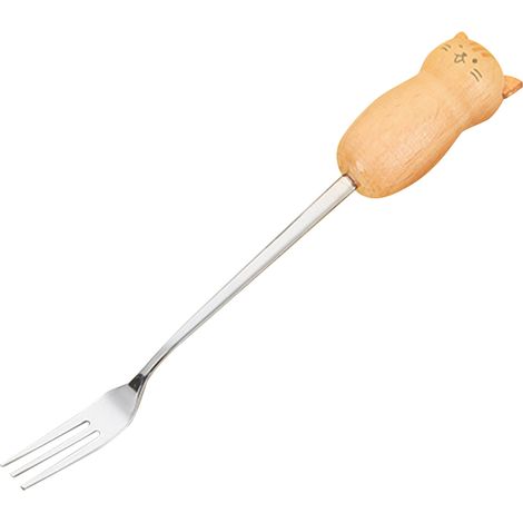 Outil pour mélanger le café en acier inoxydable, motif chat mignon et créatif, idéal pour les desserts glacés et les enfants. Compatible lave-vaisselle. Fourchette chat.
