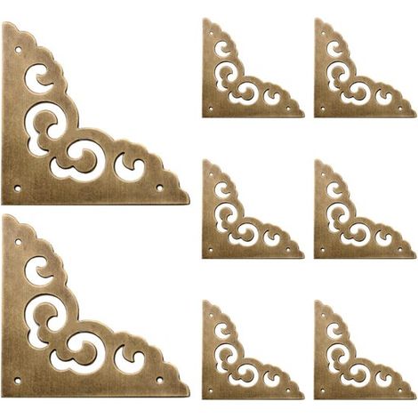 Staffe angolari decorative e funzionali in ottone, 8 pezzi, metallo (1/5)