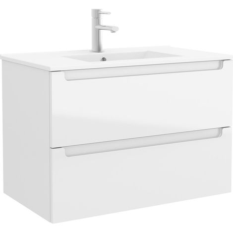 Waschtischunterschrank MONTERREY 800 2 Schubladen weiß glänzend (1/5)