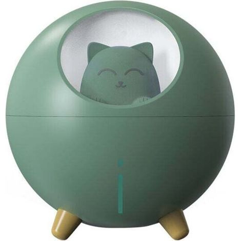 Cat Night Light with Multi-Mode, Colorful Mini USB Humidifier, Desk Spray Function, Cartoon Atmosphere Light, Decompression Gift, Green