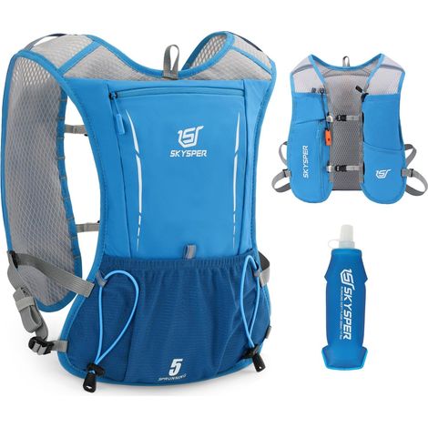 5-Liter-Lauf-Trinkweste, Trailrunning-Rucksack mit 500-ml-Softflasche für Laufen, Marathon, Trailrunning, Wandern, für Damen und Herren