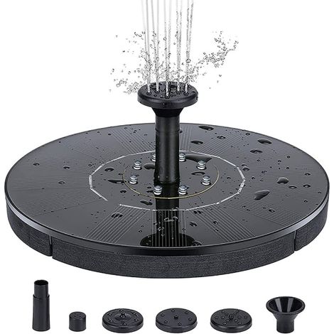 Fontaine à eau solaire de 18 cm avec éclairage LED coloré - (1/5)