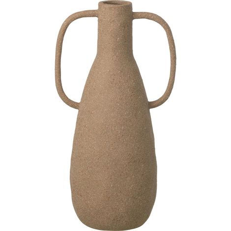 Vase en grès taupe à anses sculpturales - taupe (1/3)