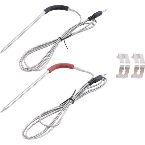 Filiyano-Lot de 2 thermomètres à viande de rechange pour barbecue et fumoir Weber, avec pince pour sonde. (1/5)
