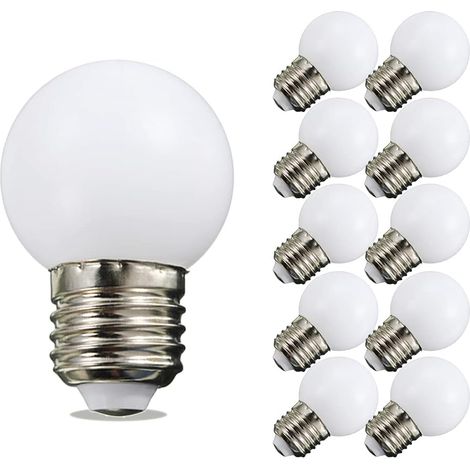 Confezione da 10 lampadine LED E27, luce bianca fredda, 1W, attacco E27, dimmerabili. - AquaForge (1/5)