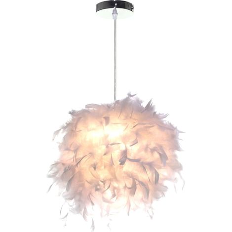 Lampada a Sospensione a LED Plafoniera con Decorareazione a Piume Lampadario a Sospensione per Camera da Letto Ottimo Regalo per Amico Bambino (1/5)