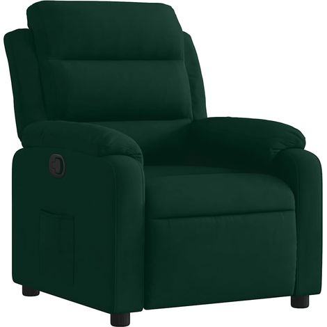 Maison Exclusive - Poltrona Reclinabile Verde Scuro in Velluto