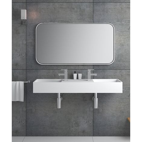 Lavabo mural rectangular Blanco mate - Katango