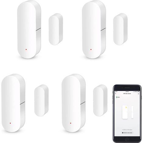Capteur de Porte WiFi Capteur de Contact Intelligent pour fenêtre Alarme sans Fil Compatible avec et Assistant, Pas Besoin de hub (1/5)