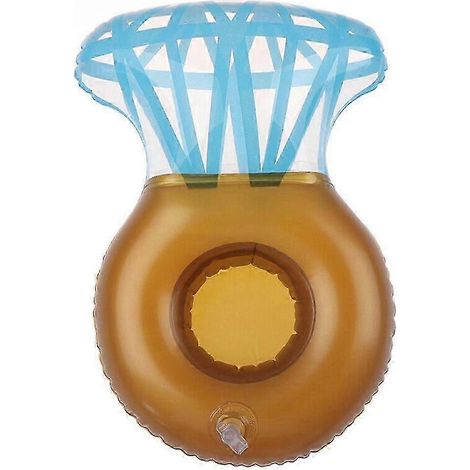 Porte-boisson gonflable en forme de bague en diamant (1 pièce) pour piscines (1/5)