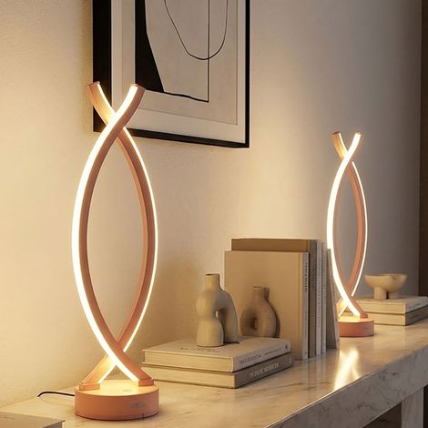 2x Lampe de table Lampe de salon Touchdimmer Orange Opale H 41 cm (1/5)