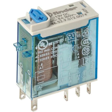 Relais 2W 8A 12V DC FINDER 465290120074 (1/3)