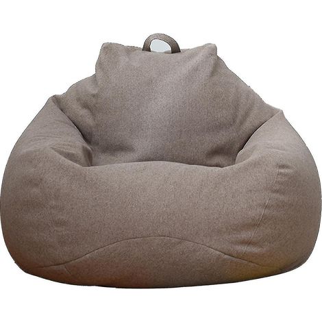 Nouveau pouf extra large, housse de canapé, fauteuil relax d'intérieur pour adultes et enfants, prix promotionnel - 90 x 110 cm - Marron (1/5)