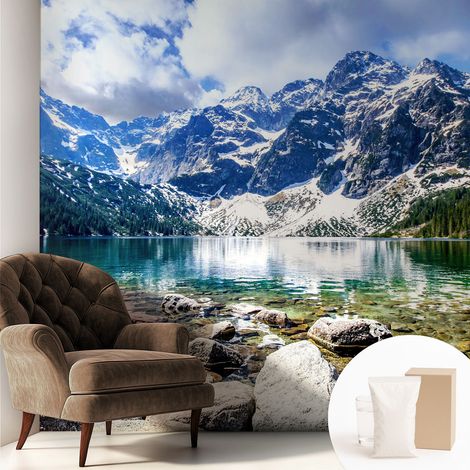 Papier peint décoratif avec colle pour salon, chambre à coucher et bureau – Design moderne et facile à poser Paysage de montagne 250x250 cm (1/5)