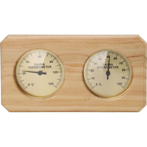 Thermomètre-hygromètre 2-en-1 pour sauna en bois naturel – Affichage précis de la température et de l’humidité, design élégant pour hôtel ou spa (1/5)