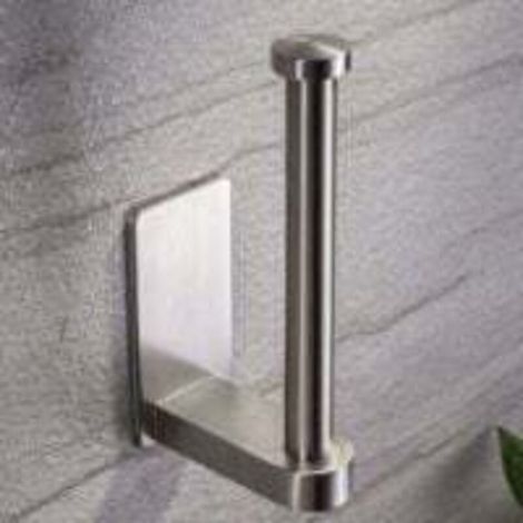 Portarrollos de papel higiénico, soporte de papel higiénico de pared sin taladrar, soporte de acero inoxidable, dispensador de papel higiénico para baño y cocina, redondo (1/2)