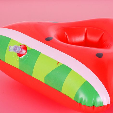 Porte-gobelets gonflables pour piscine, bouées en forme de pastèque et de pizza pour enfants, jouets aquatiques (1/5)