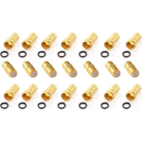 Adaptateur Antenne TV Mâle 21 Pièces Connecteurs Antenne TV Connecteur f Adaptateur Câble satellite Femelle Câble satellite Connecteur (1/5)