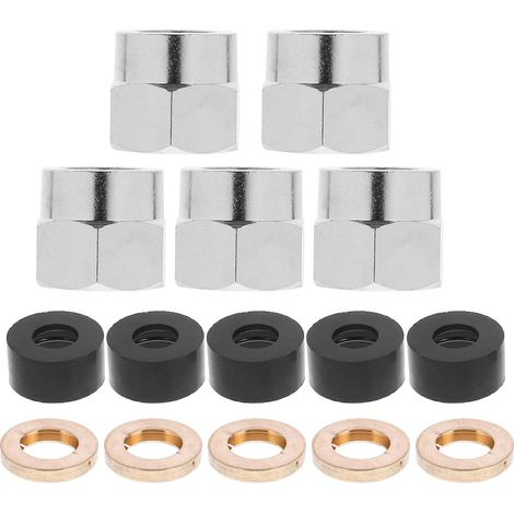 Amosfun Lot de 5 écrous évasés G1/2 pour raccordement tuyau gaz (1/5)