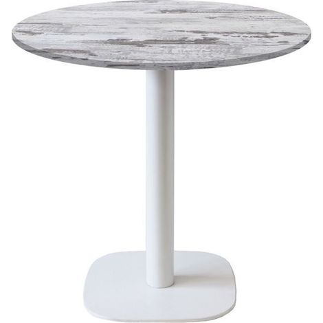 Table ronde Ø 70 cm - modèle Round pied blanc chêne Islande