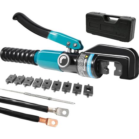 Hydraulisches Crimpwerkzeug, 10 Tonnen Crimpkraft, ergonomisches Design, blaues Set (1/2)