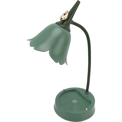 Lampe de bureau tactile LED 3W, 3 niveaux d'intensité, pliable, en forme de pétale, USB 5V, verte (1/5)