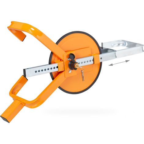 Garra de rueda antirrobo para vehículo 13 x 15 pulgadas diseño robusto de acero naranja 130014021 (1/4)
