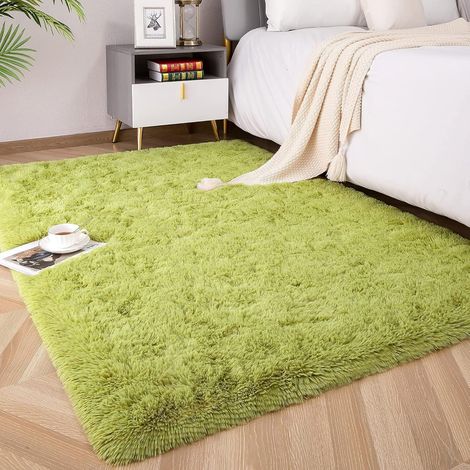Teppich Hochflor Shaggy Wohnzimmer Schlafzimmer Grün 160 x 230 cm (1/5)