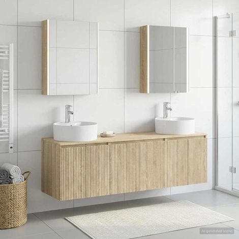vidaXL Bathroom Cabinet Set 5 pcs Sonoma Oak Engineered Wood (1/5)