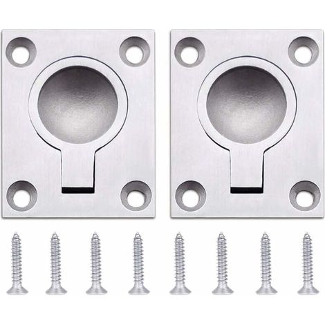 SABIR Bague Affleurante Poignée de Tirer Faire Éclore Casier Cabinet Caché Poignée 48 x 38 mm - Acier Inoxydable Océans voilier Tiroir Porte Matériel 2 pièces (1/5)