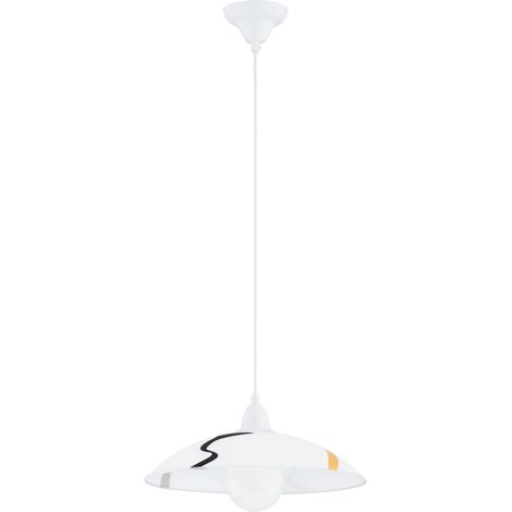 Suspension cuisine FLORES blanche motif Ø37cm 1xE27 (1/3)
