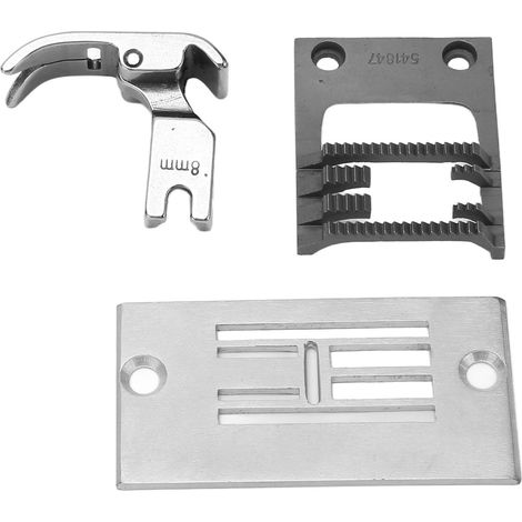 Plaque à aiguille pour machine à coudre, en acier inoxydable, robuste et durable, facile à installer, avec pied presseur, adaptée aux machines à coudre zigzag. (1/5)