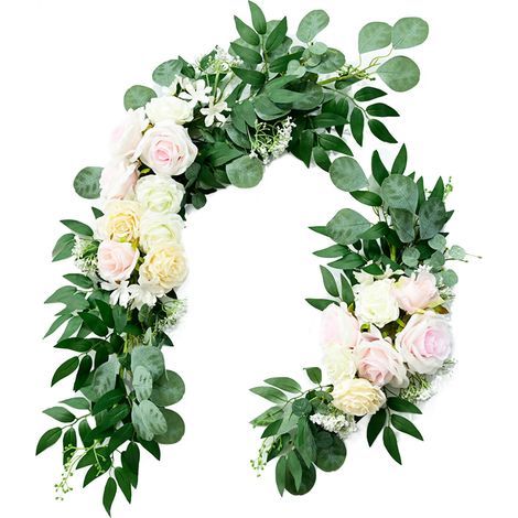 Girlande aus künstlichen Blumen, rustikales und authentisches Seidenblumenarrangement für Zuhause, Küche und Hochzeitsfeierdekoration (220223XY02-2) (1/5)