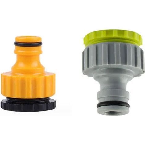 Raccord Robinet Jardin 2-en-1 Pack de 2 Connecteur 1/2" et 3/4" pour Irrigation Tuyau Arrosage (1/4)