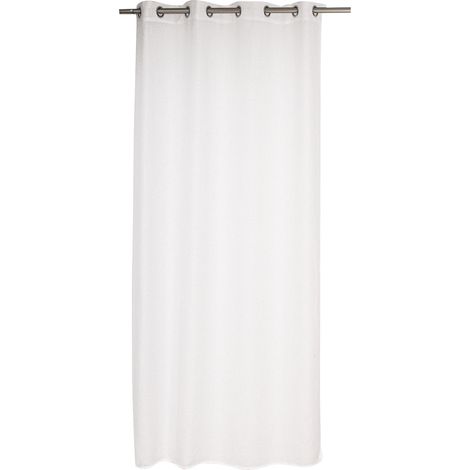 Homemaison – Voilage filet à oeillets 140 x 240 cm – Tissu uni 100% polyester – Œillets inox 4 cm – Finition ourlet