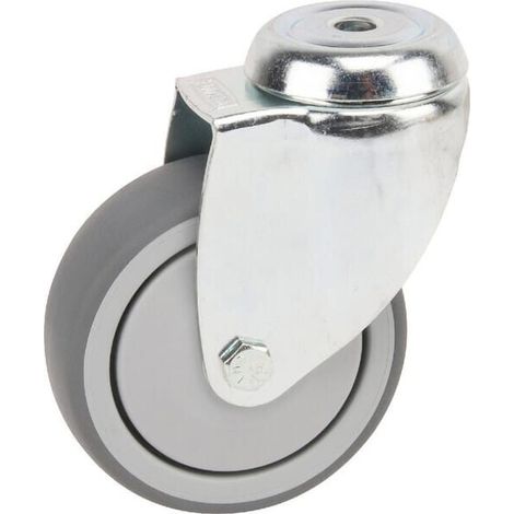 Ruota girevole in gomma: diametro75x25 mm attacco con foro filettato carico: 75kg Tente TENTE 2470PJP075P3011