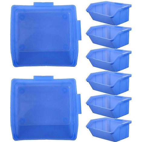 Lot de 8 boîtes de rangement empilables en plastique avec vis, pour trier les en-cas et les accessoires de rangement. (1/5)