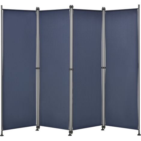 Frangivista con 4 pannelli in poliestere 215 x 170 cm blu scuro 030006551